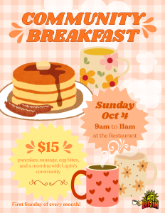 Community Breakfast October 4 9-11AM